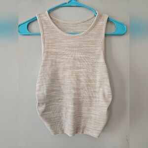 aerie Cream Ribbed Tank Top